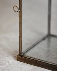 ANTIQUE LANTERN W/FLAT TOP L GOLDEN FINISH