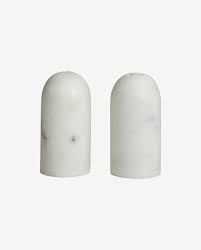 SUMAK SALT/PEPPER SHAKERS WHITE MABLE