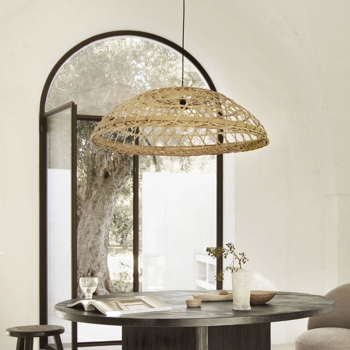 BASKET LAMPSHADE BAMBOO D80CM WITH CORD
