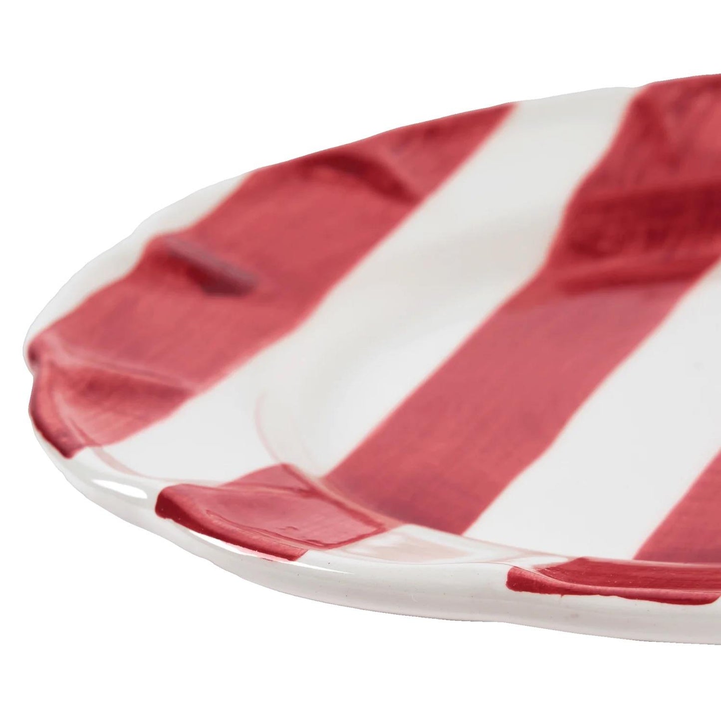 STRIPE SALAD PLATE 21CM RED
