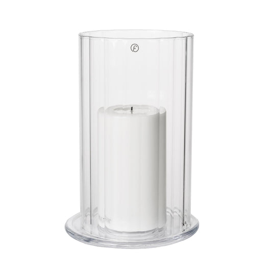 Ljuslykta för blockljus d15 h23cm glas