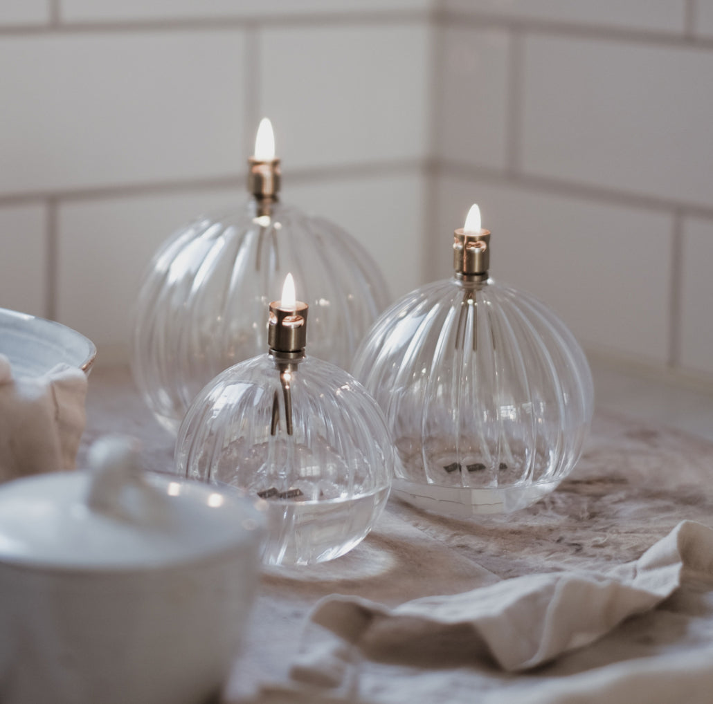 Oljelampe Round Elegant Brass Medium Ø 11cm