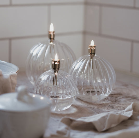 Oljelampe Round Elegant Brass Medium Ø 11cm