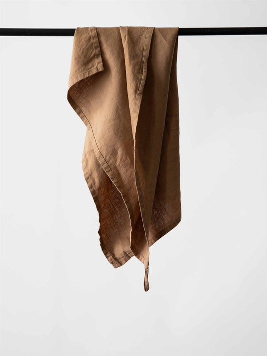 Kitchen towel linen hazelnut